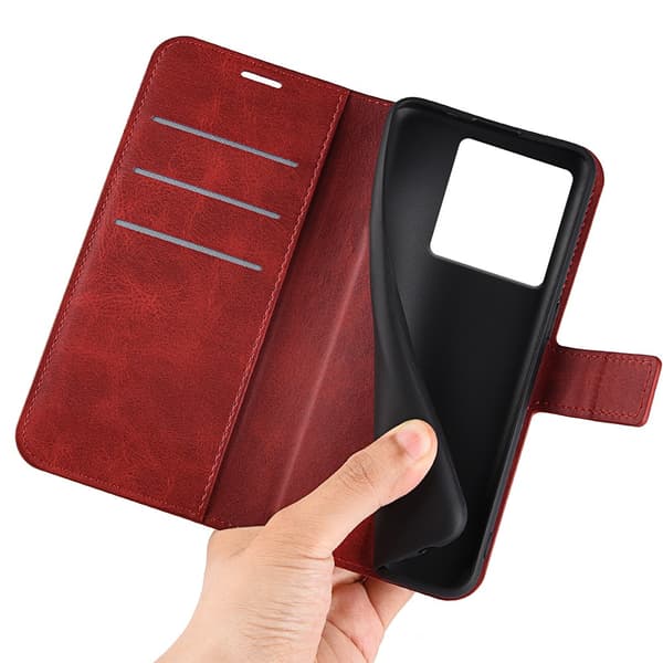 SKALO Xiaomi 13T/13T Pro Premium Wallet Lompakkokotelo - Punainen