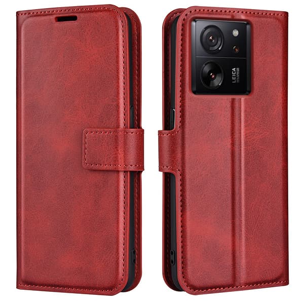SKALO Xiaomi 13T/13T Pro Premium Wallet Lompakkokotelo - Punainen