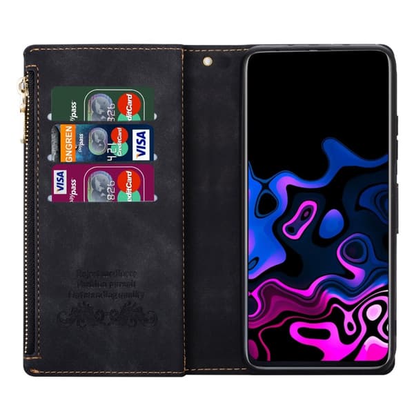 Xiaomi 13T/13T Pro BINFEN COLOR Embossed Plånboksfodral - Svart
