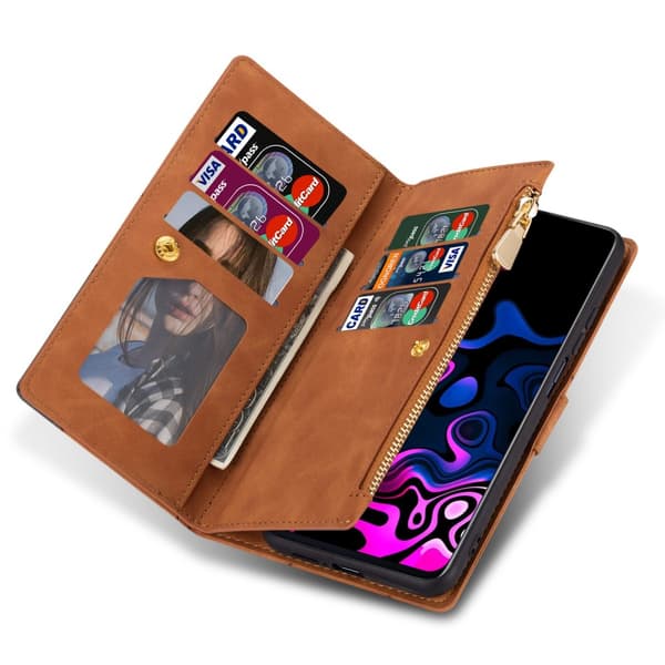 Xiaomi 13T/13T Pro BINFEN COLOR Præget Flip Cover - Brun