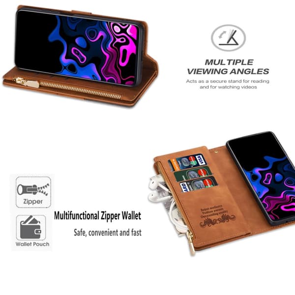 Xiaomi 13T/13T Pro BINFEN COLOR Præget Flip Cover - Brun