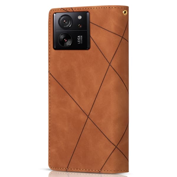 Xiaomi 13T/13T Pro BINFEN COLOR Præget Flip Cover - Brun