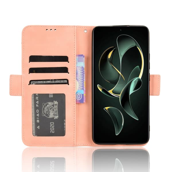 SKALO Xiaomi 13T/13T Pro 6-lokeroa Lompakkokotelo - Pinkki