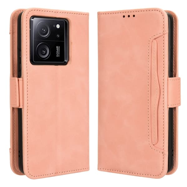 SKALO Xiaomi 13T/13T Pro 6-lokeroa Lompakkokotelo - Pinkki