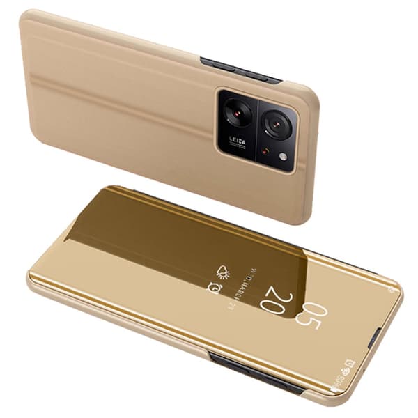 SKALO Xiaomi 13T/13T Pro Clear View Plånboksfodral - Guld