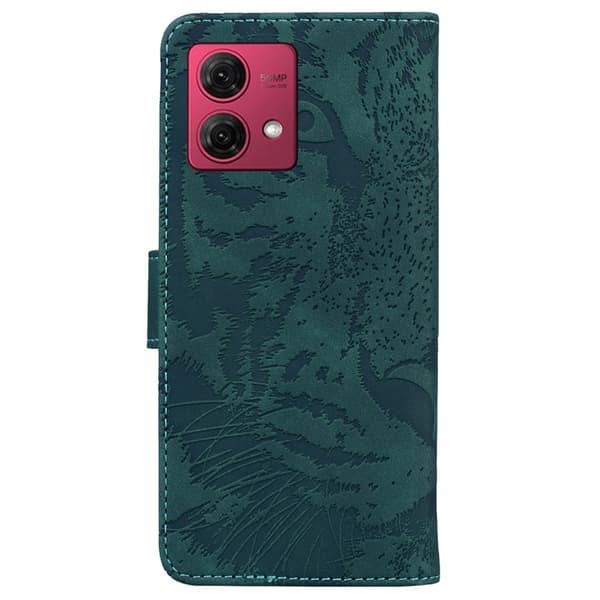 SKALO Motorola Moto G84 5G Tegnebog med tigerpræg - Grøn