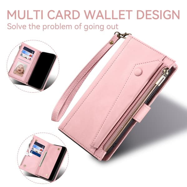 SKALO Motorola Moto G84 5G ESEBLE Big Wallet Pungetui - Rosa guld
