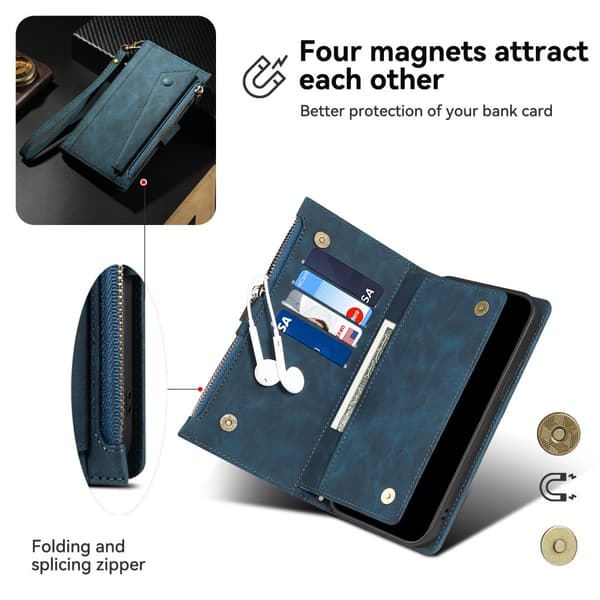 SKALO Motorola Moto G84 5G ESEBLE Big Wallet Lompakkokotelo - Sininen