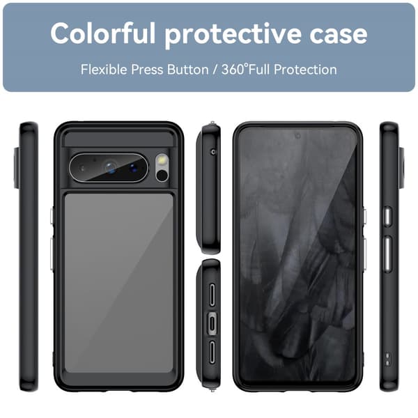 SKALO Google Pixel 8 Pro Farve Bumper Cover - Sort