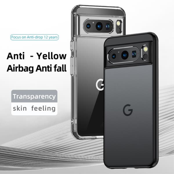 SKALO Google Pixel 8 Pro TPU Clear Hybridi Suojakuori - Läpinäkyvä