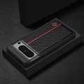 Pikkukuva 8 / 8: SKALO Google Pixel 8 Pro LC.IMEEKE Carbon Fiber PU-nahkakuori - Musta