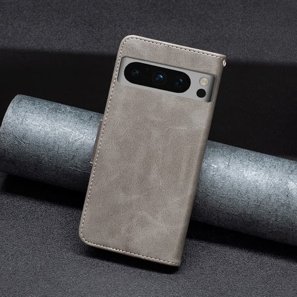 SKALO Google Pixel 8 Pro Lompakkokotelo PU-nahkaa - Harmaa