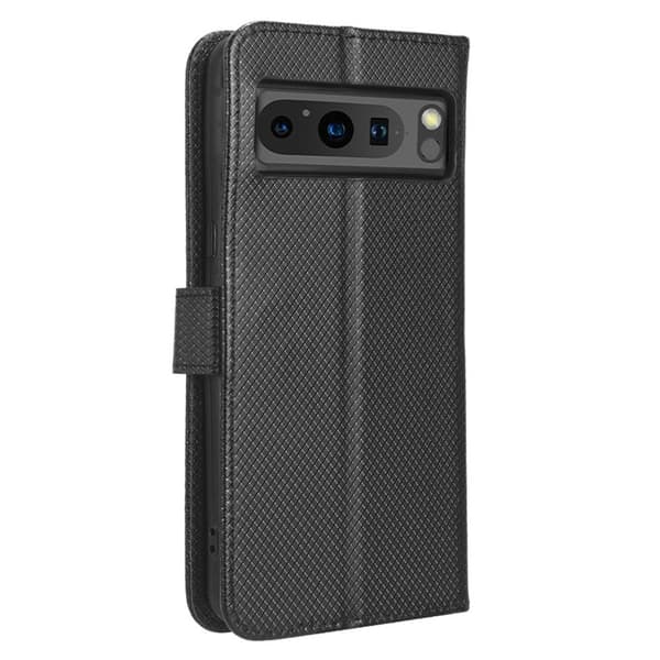 SKALO Google Pixel 8 Pro Premium Mini Romb Plånboksfodral - Svart