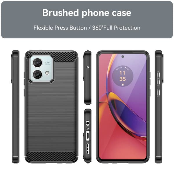 SKALO Motorola Moto G84 5G Armor Carbon Stöttåligt TPU-skal