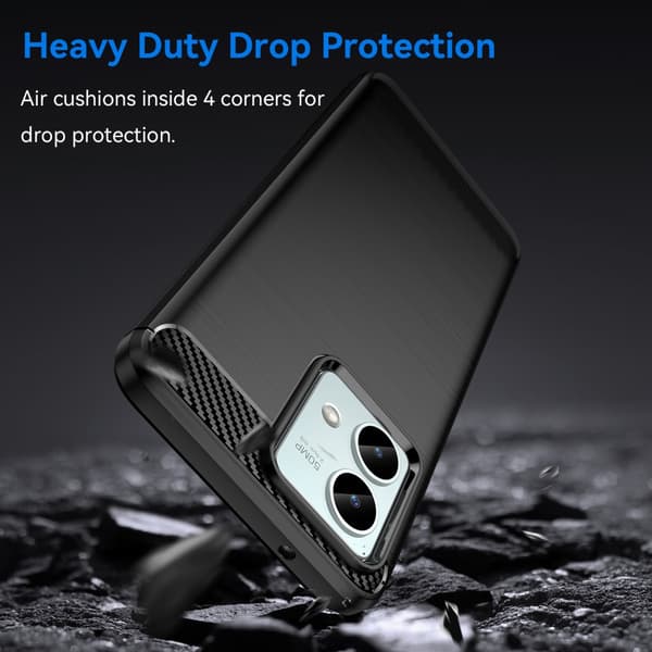 SKALO Motorola Moto G84 5G Armor Carbon Stöttåligt TPU-skal