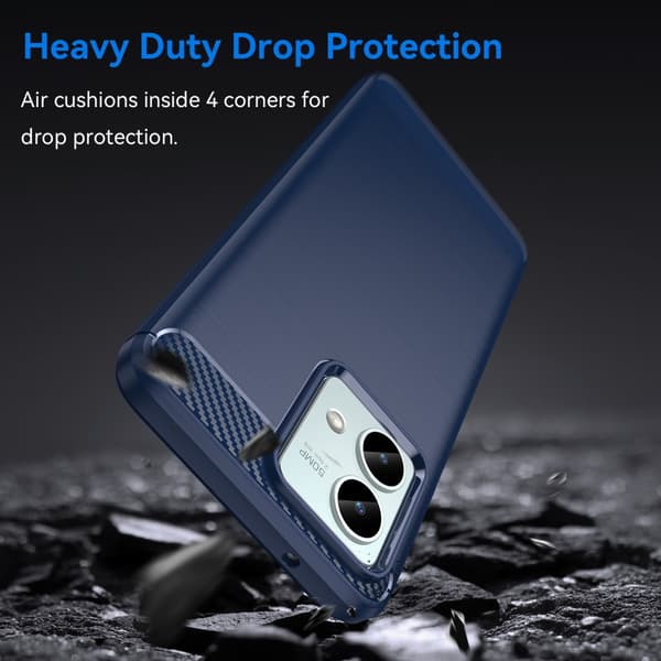 SKALO Motorola Moto G84 5G Armor Carbon Stöttåligt TPU-skal