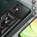 Pikkukuva 3 / 6: SKALO Motorola Moto G84 5G Armor hybridi magnetrengas kameran liukusäädin - Turkoosi