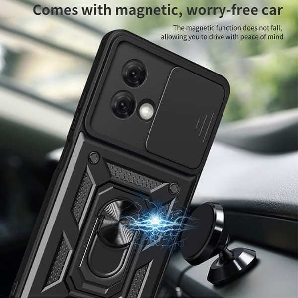 SKALO Motorola Moto G84 5G Armor hybridi magnetrengas kameran liukusäädin - Turkoosi