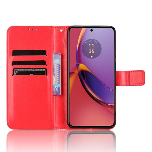SKALO Motorola Moto G84 5G Plånboksfodral i PU-Läder - Röd