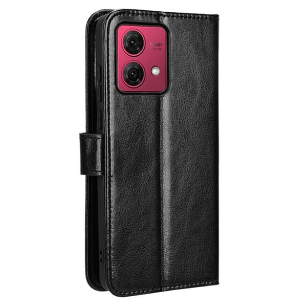 SKALO Motorola Moto G84 5G Flip Cover m. pung i PU-læder - Sort