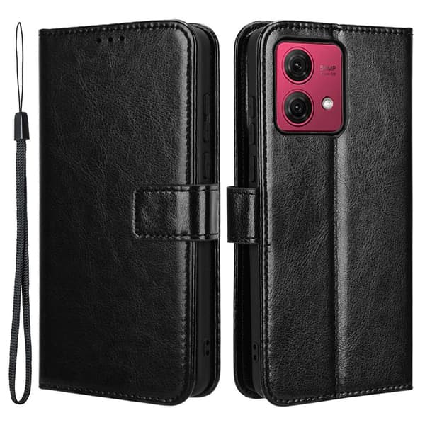 SKALO Motorola Moto G84 5G Flip Cover m. pung i PU-læder - Sort