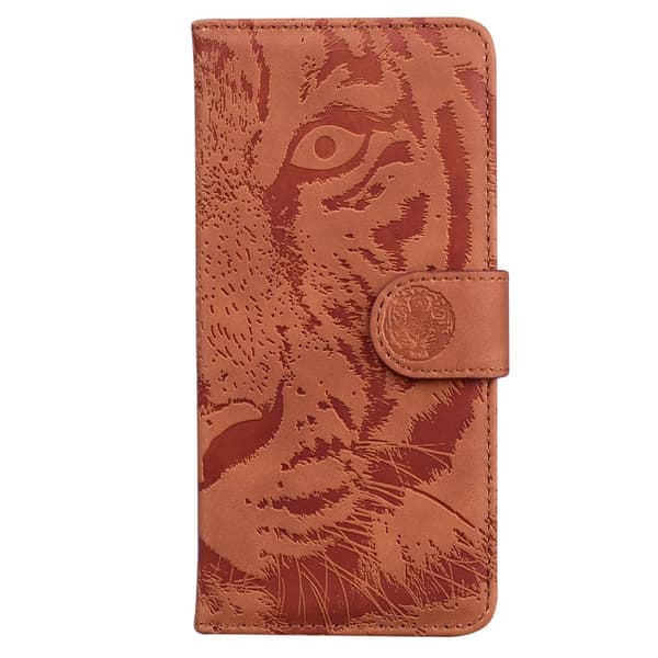 SKALO Motorola Moto G84 5G Embossed Tiger Plånbok - Brun