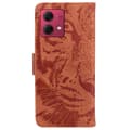 Miniatyrbild 7 av 7: SKALO Motorola Moto G84 5G Embossed Tiger Plånbok - Brun