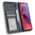 Pikkukuva 2 / 6: SKALO Motorola Moto G84 5G Kohokuvioitu Premium lompakkokotelo - Sininen