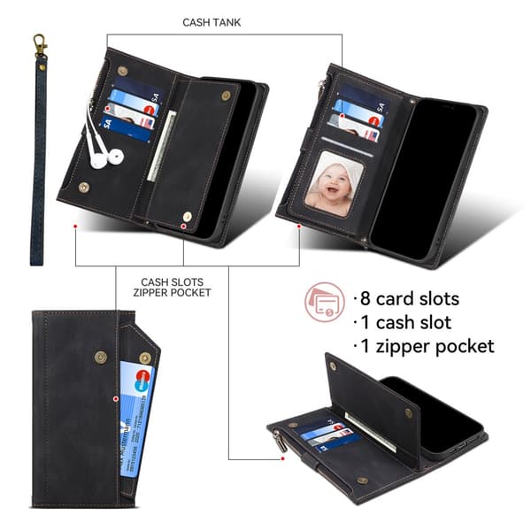 SKALO Motorola Moto G84 5G ESEBLE Big Wallet Pungetui - Sort