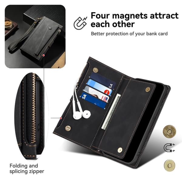 SKALO Motorola Moto G84 5G ESEBLE Big Wallet Pungetui - Sort