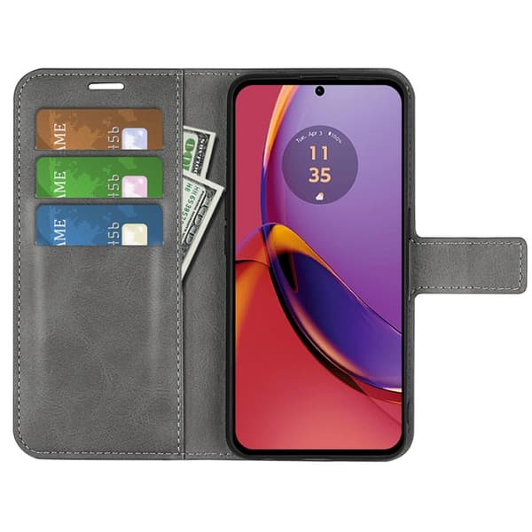 SKALO Motorola Moto G84 5G Premium Wallet Flip Cover - Grå