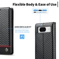 Pikkukuva 6 / 11: SKALO Google Pixel 8 LC.IMEEKE Carbon Fiber Lompakkokotelo PU-nahkaa - Musta
