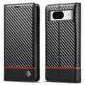 Pikkukuva 1 / 11: SKALO Google Pixel 8 LC.IMEEKE Carbon Fiber Lompakkokotelo PU-nahkaa - Musta