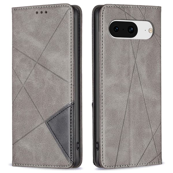 Google Pixel 8 BINFEN COLOR Embossed Plånboksfodral - Grå