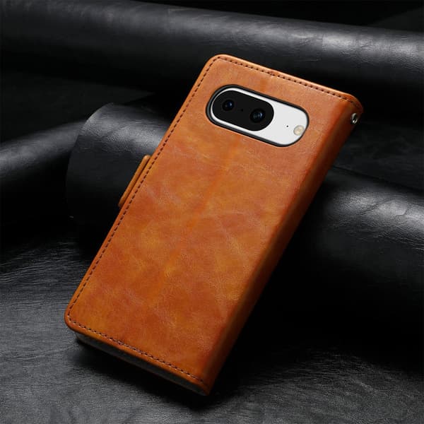 SKALO Google Pixel 8 002 Series CASENEO Premium PU-læderpung - Lys brun
