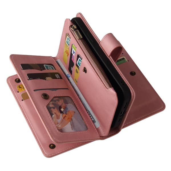 SKALO Google Pixel 8 Big Wallet 17-FACK Plånboksfodral - Rosa