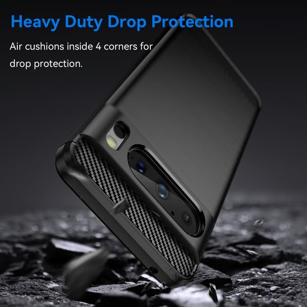 SKALO Google Pixel 8 Pro Armor Carbon Iskunkestävä TPU suojakuori