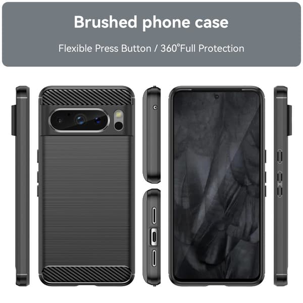 SKALO Google Pixel 8 Pro Armor Carbon Iskunkestävä TPU suojakuori