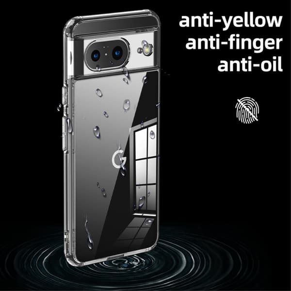 SKALO Google Pixel 8 TPU Clear Hybrid Cover - Gennemsigtig