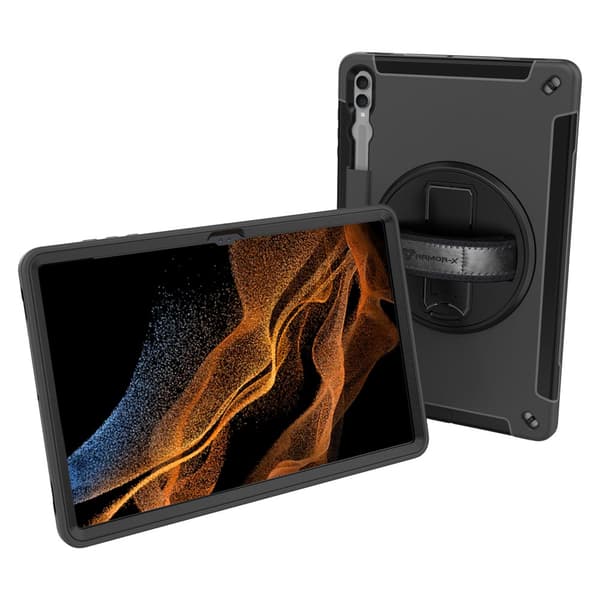Armor-X Samsung Galaxy Tab S9 Ultra Kuori Rainproof Rugged Case Hand Strap Kickstand