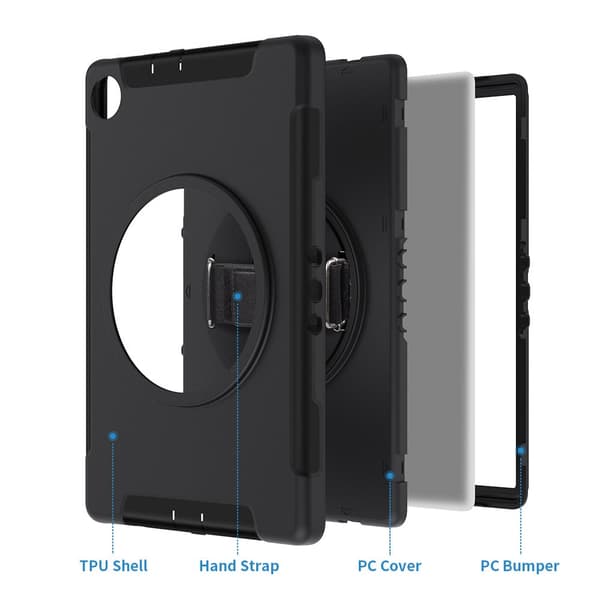 Armor-X Lenovo Tab M10 Plus TB-X606F Skal Rainproof Rugged Case Hand Strap Kickstand