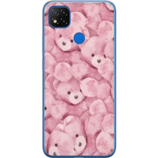 Xiaomi Redmi 9C Gjennomsiktig deksel Rosa Bamsen