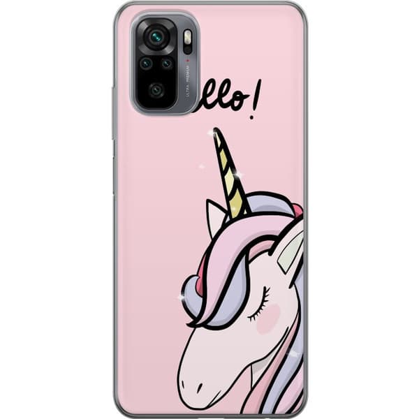 Xiaomi Redmi Note 10 Genomskinligt Skal Hello, Unicorn