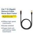 Miniatyrbild 5 av 6: Baseus 2m Cat7 RJ45 Nätverkskabel Svart