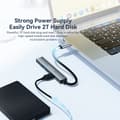 Miniatyrbild 4 av 6: ESSAGER USB-C Hub 4x USB-A 2.0 Portar Aluminium Silver