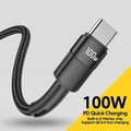 Miniatyrbild 4 av 6: ESSAGER 2m 100W 5A PD USB-C - USB-C Laddningskabel Svart