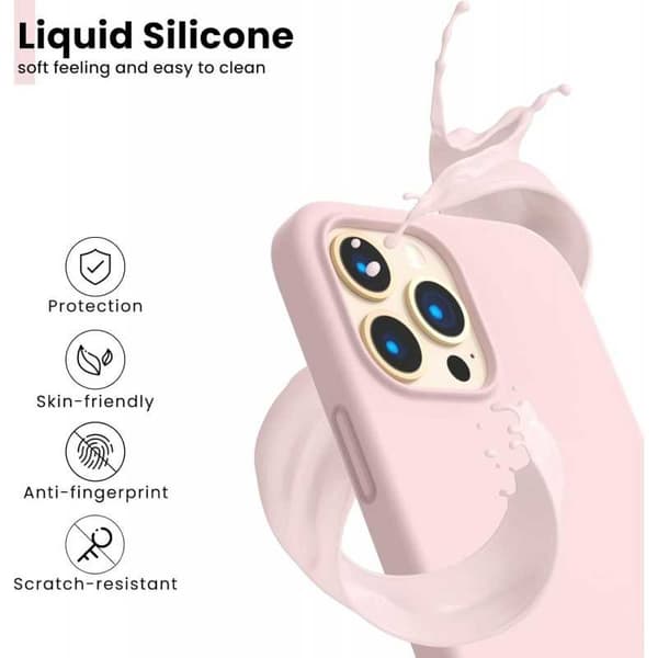 Gummibelagt Stöttåligt Skal iPhone 13 Pro Max - Rosa