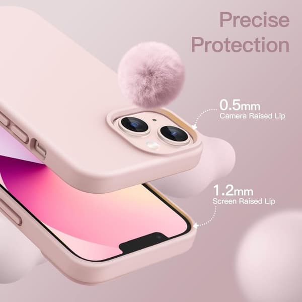 Gummibelagt Stöttåligt Skal iPhone 14 - Rosa