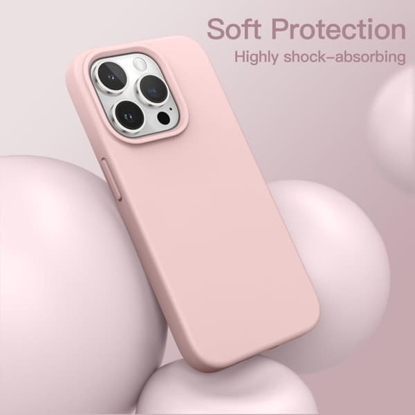 Gummibelagt stødsikker etui iPhone 14 Pro - Pink