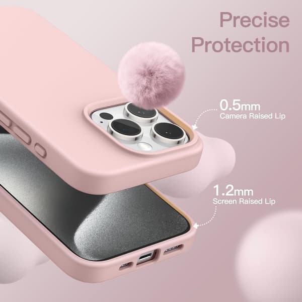 Gummibelagt stødsikker etui iPhone 14 Pro - Pink